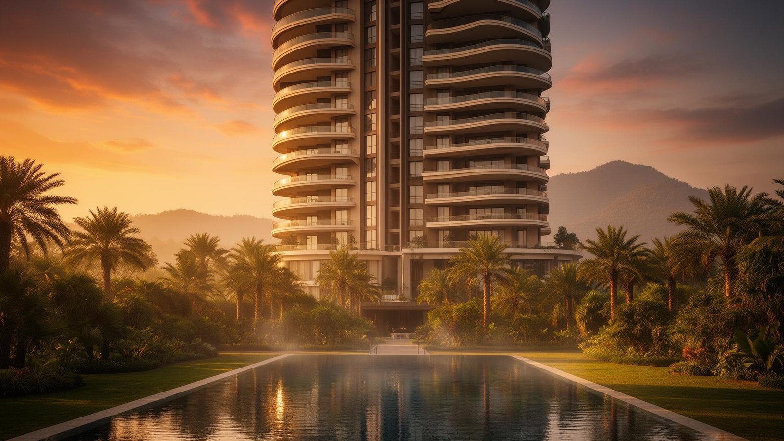 SOBHA Crescent luxury tower at golden hour